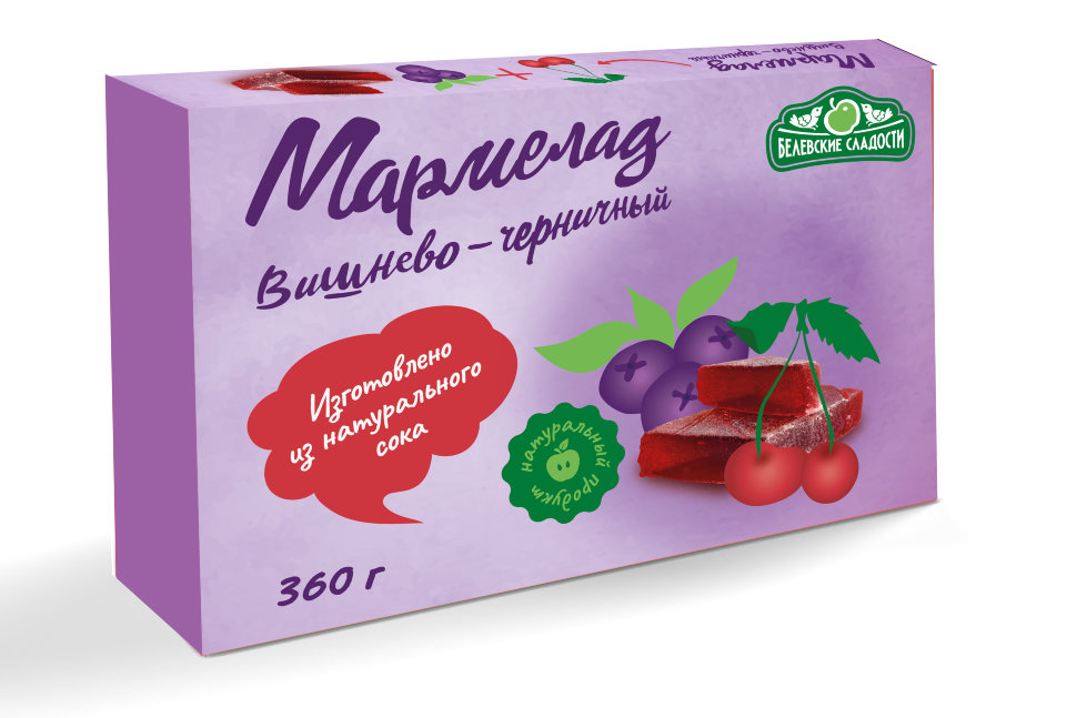  Мармелад  "Вишнево-черничный" белевский 360г   в Солнечногорске